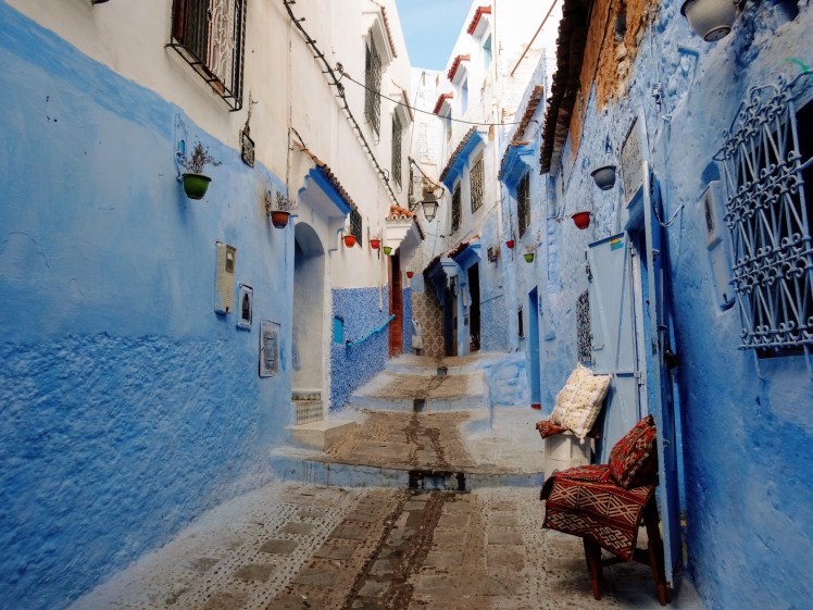 Chefchaouen blue city walkway