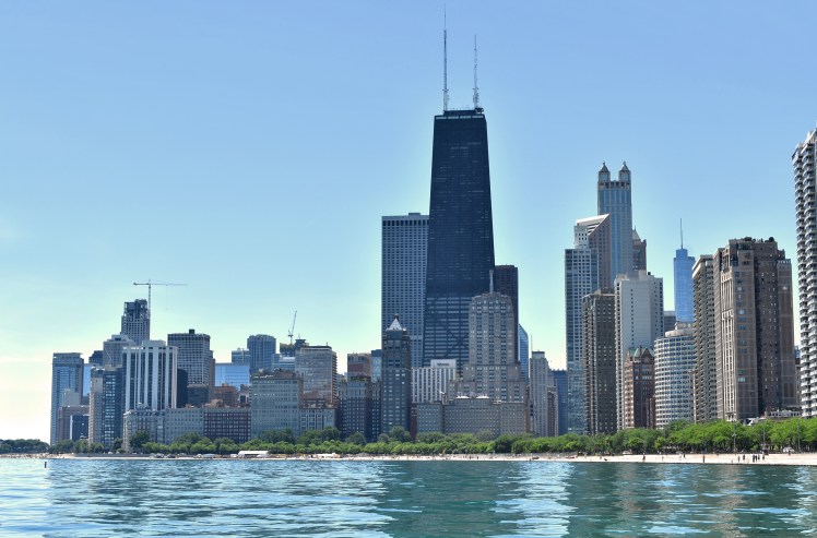 Concrete Beach Chicago skyline view